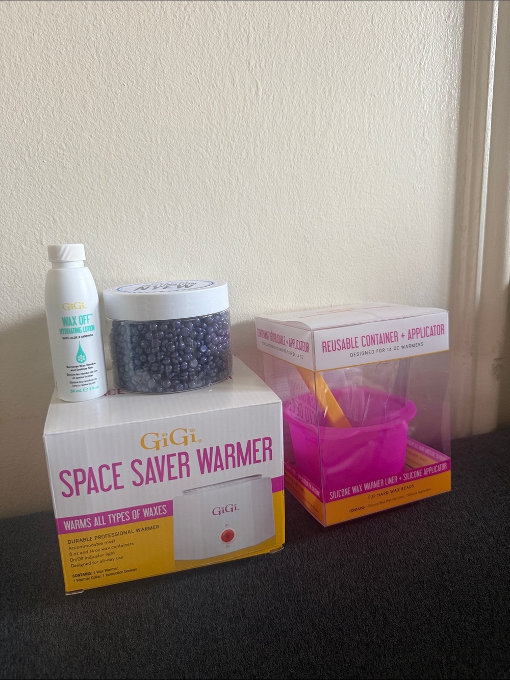 Pink Silicone Wax Warmer Kit with Reusable Liner & Applicator bundle